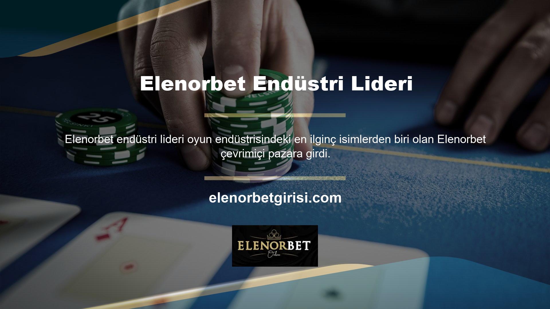 Elenorbet spor etkinliklerine bahis yapmak ve canlı oyunlar oynamak gibi çeşitli casino türleri sunan yeni bir çevrimiçi platformdur